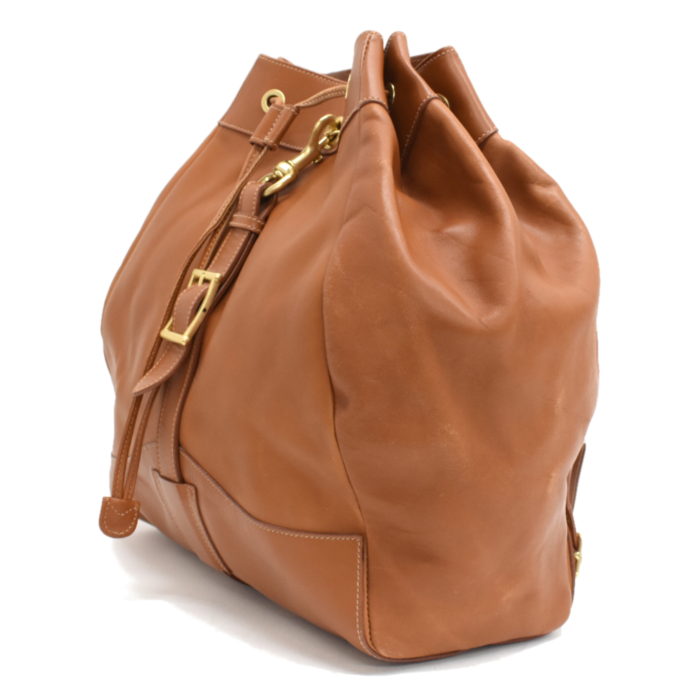 Gucci Backpack Rucksack Drawstring Leather Brown - image 2